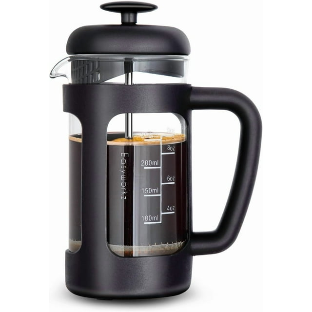 Easyworkz Presse Française 350ml Cafetière Thé avec Verre Borosilicate, Poignée Douce