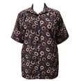 thumbnail image 1 of A Personal Touch Women's Plus Size Short Sleeve Button-Front Tunic with Pleats - Brown Sunflowers - 7x, 1 of 3