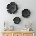 thumbnail image 5 of LuxenHome 3-Piece Dark Gray with Gold Metal Flowers Wall Decor Set, 5 of 5