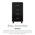 thumbnail image 4 of Pemberly Row Contemporary 18" Deep 4 Drawer Metal Mobile Organizer Black, 4 of 15