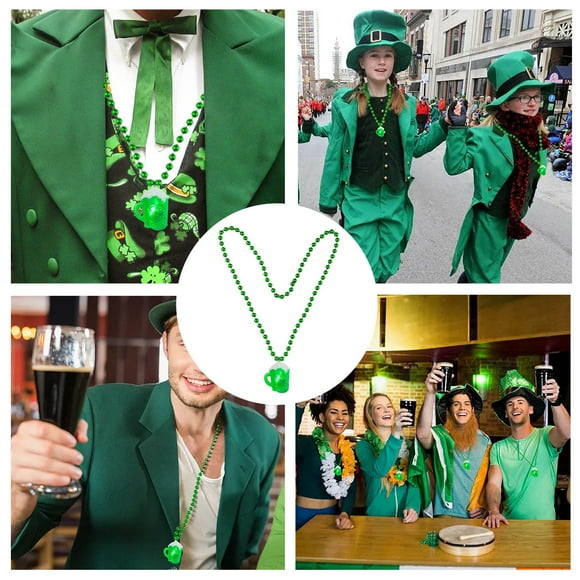 iTNHFP Custom Necklace for Women St. Day Accessories Green Light Necklace Led Mug Irish Necklace St. Party Decoration