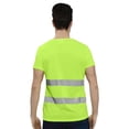 thumbnail image 3 of Hi Vis Reflective Quick Dry Safety Shirts for Men High Visibility Breathable Mesh Short Sleeve Neon Work Shirt Fluorescent Green XXL, 3 of 5