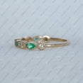 thumbnail image 2 of Marquise Emerlad & Diamond Half Eternity Band Ring, 925 Sterling Silver Band Ring, Anniversary Ring, Handmade Fine Jewelry, Gift For Her May Birthstone Ring., 2 of 5