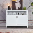 thumbnail image 3 of Giantex Kitchen Storage Sideboard, Kitchen Buffet Functional Cabinet with Open Shelf, Space Saving Storage Chest with Adjustable Shelf for Kitchen, Living Room, Dining Room (White), 3 of 10