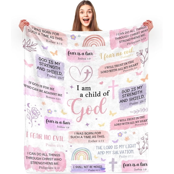 Christian Gifts for Women, Gifts for Women Birthday Gifts for Women Baptism Gifts for Girl Women Religious Gifts Christian Blanket Women Faith Birthday Blanket, Christian Blanket 60" x 80"