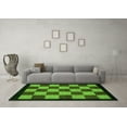 thumbnail image 3 of Ahgly Company Indoor Square Checkered Green Modern Area Rugs, 3' Square, 3 of 4