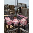 thumbnail image 2 of Outdoor Tablecloth with Umbrella Hole for Patio/Picnic/Party/Camping, Galentine's Day Waterproof Table Cloth Round Cover Washable, Gnomes Pink Love Balloon Black Lattice (Dia 60"), 2 of 8