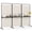 White, variant on Gymax 3-Panel Room Divider w/Shelves Lockable Wheels for Living Room Bedroom Office Black