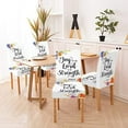 thumbnail image 3 of Floral Quote Dining Room Chair Slipcovers 4 Pack Joy of The Lord is My Strength Scripture Typography Stretch Spandex Kitchen Chair Slipcovers Removable Washable Geometric Parsons Chair Cover, 3 of 5