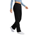 thumbnail image 5 of Delayuji Business Casual Pants for Women Women's Fleece Lined Sweatpants Cotton Straight Leg Pants with Pockets Drawstring L Black, 5 of 5