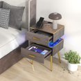 thumbnail image 2 of Costway 1 Table de Chevet avec Station de Charge Tables d'Appoint avec 2 Tiroirs Gris, 2 of 10