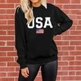 thumbnail image 4 of OUSITAID T-Shirts Graphiques Décontractés à Manches Longues pour Femmes, Col Rond, Chandails en Molleton, Pull-Over, Hauts pour Femmes, 4 of 6