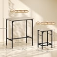 thumbnail image 2 of 3-Piece Natural Wood Bar Table Set for 2 - Kitchen, Living Room & Small Space Dining | Industrial Style with Stools & Footrest, 2 of 7
