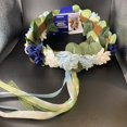 thumbnail image 3 of Blue Floral Head Garland Baby Shower Mom To Be, 3 of 4