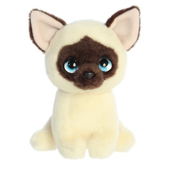 Aurora - Small White Petites - 7" Mochi Siamese - Expressive Stuffed Animal