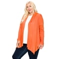 thumbnail image 2 of Moa Collection Women's Plus Size Casual Long Sleeve Drape Open Front Cardigan, 2 of 6