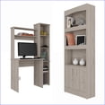 thumbnail image 5 of 2 Piece Modern Office Set, Dozza Bookcase + Aramis Desk | Light Gray | Particle Board, 5 of 7