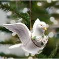 thumbnail image 2 of Ceramic Dove Ornament 3.75in  Him Mom Dad Wall Tree, 2 of 3