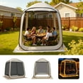 thumbnail image 1 of VEVOR Screen House Tent, 6 x 6 ft, 4-6 Person Pop Up Screen Tent, Portable Screened in Canopy with Carry Bag, Netting Sides, Ground Stakes, for Garden, Patio, Backyard, and Outdoor Activities, Beige, 1 of 9