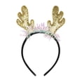 thumbnail image 2 of mfyjkho Diadema navideña con astas grandes doradas, microfibra elástica, banda para el cabello antideslizante para festividades, 1 paquete, 2 of 5