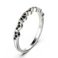 thumbnail image 2 of 0.21ct Round black diamond moissanite Half Moon Styled Wedding Band 18K White Gold Over Silver, 2 of 4