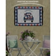 thumbnail image 3 of Blue Retro Truck with Independence Gnomes Outdoor TV Cover 60 to 65 Inch Waterproof, Red Blue Checker Lace 600D Oxford TV Covers with Zipper, Outside Flat TV Screen Protector 58"Wx37"Hx4.5"D, 3 of 7