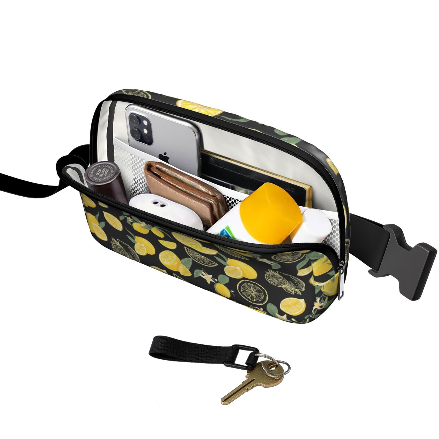Sunny Lemons Fanny Pack – Retro-Inspired Fruit Belt Bag with Cute Vintage Lemon Pattern