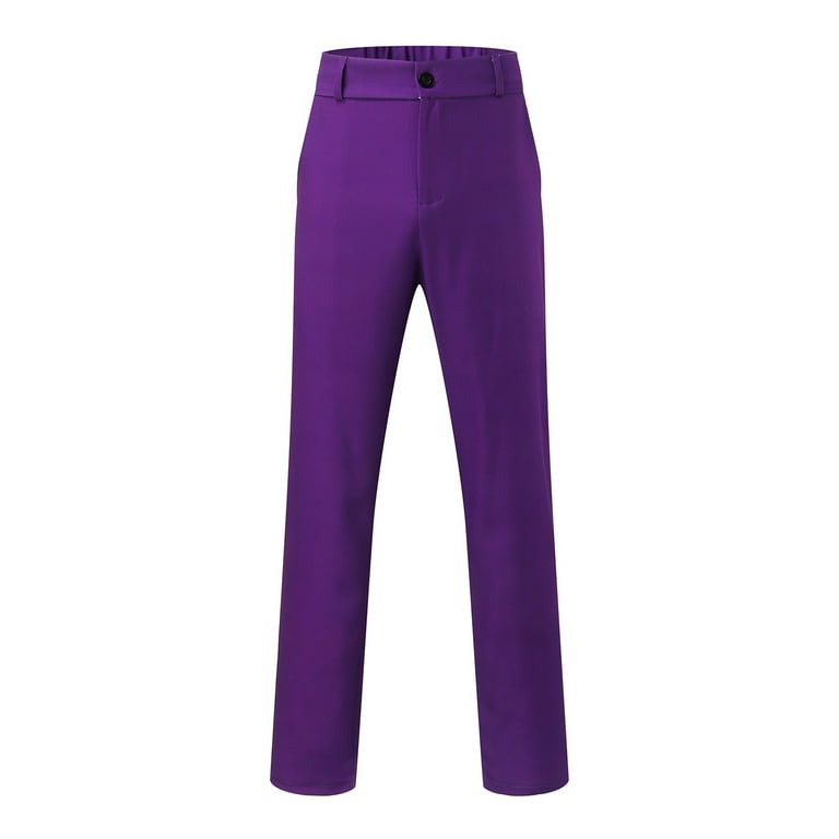 Purple Cargo Pants for Men, Poylester Work Pants for Men, Long