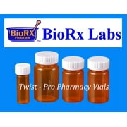 Pharmacy Vials 40 Dram AMBER (QTY. 115) Twist-Pro Cap, Dual Purpose, Caps Included by Sponix BioRx