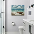 thumbnail image 5 of Beach Decor Wall Art Coastal Ocean Waves Boat Pictures Wall Decor Vintage Nature Nautical Canvas Prints Seagull Seascape Artwork Decorations Framed for Bathroon Living Room Bedroom Office 16 x 12 inch, 5 of 6