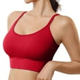 thumbnail image 2 of Linfrsh Women Sports Bra Bikini Tops Scoop Neck Bathing Suits Top Padded Swim Crop Tops Only(Red,XL), 2 of 6