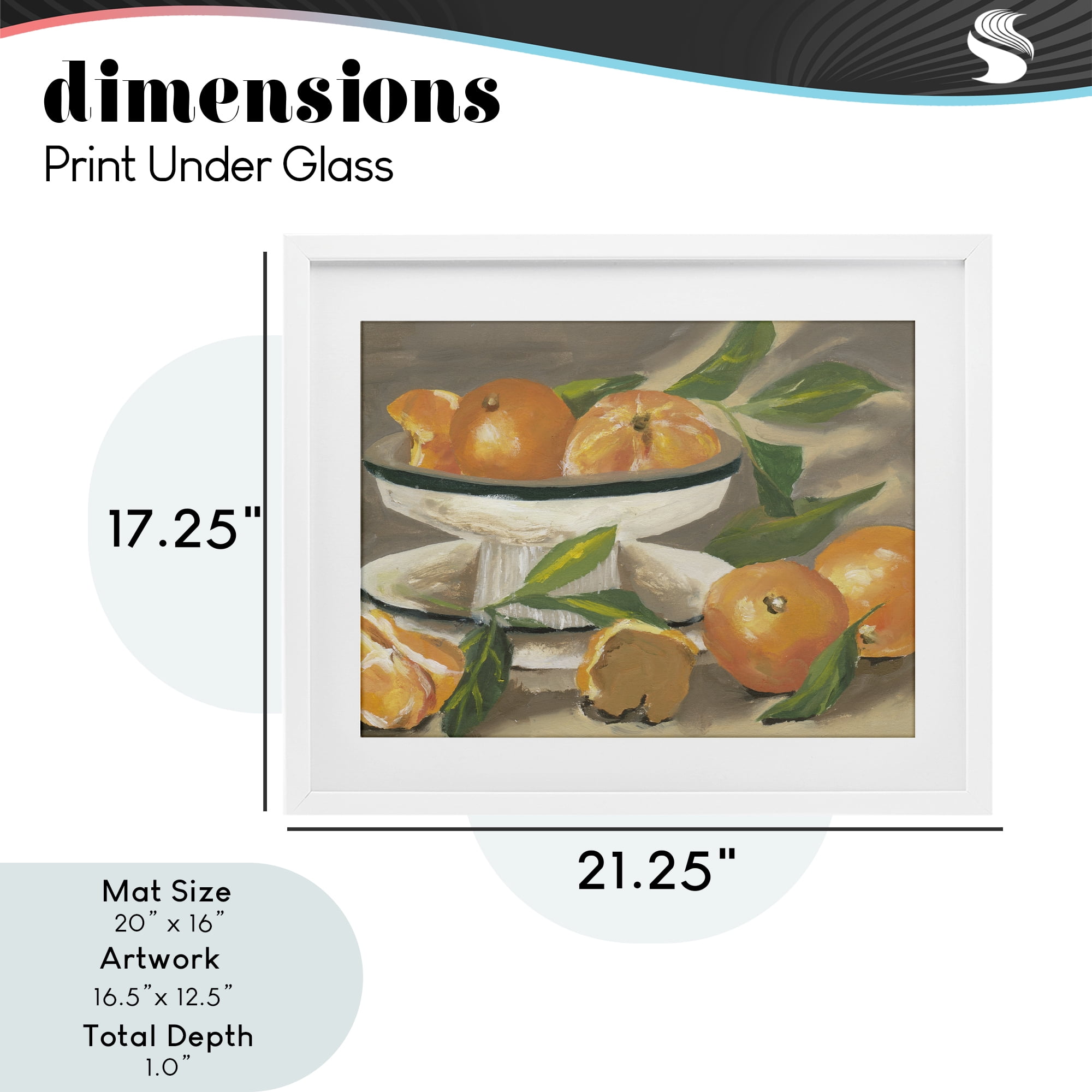 Stupell Industries Oranges in Stillness White Framed Print Under Glass, design by Melissa Wang