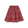thumbnail image 6 of Nlife Women Floral Print Ruffle Design High Waisted Drawstring A-Line Mini Skirt, 6 of 7