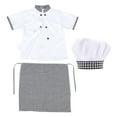 thumbnail image 1 of Miangastore 1 Set Unisex Kids Chef Cosplay Uniform Outfit Short Sleeve Blouse with Apron Hat, 1 of 8