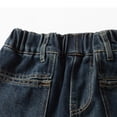 thumbnail image 5 of Crunowin Boys Denim Cargo Pants, Solid Color Elastic Waist Multi Pockets Lightweight Casual Jeans Size 10, 5 of 10