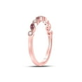 thumbnail image 3 of FB Jewels 10kt Rose Gold Womens Round Ruby Diamond Marquise Dot Stackable Band Ring 1/8 Cttw, 3 of 4
