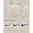 thumbnail image 4 of Luggage Racks Pack of 2 for Guest Room Folding Suitcase Stand for Bedroom Cloud White, 4 of 7