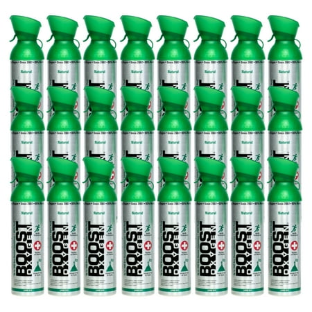 Boost Oxygen Natural Portable 10 L Pure Canned Oxygen, Flavorless (24 Pack)