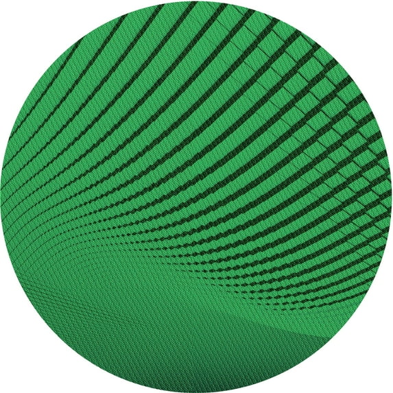 Ahgly Company Indoor Round Patterned Green Area Rugs, 6' Round
