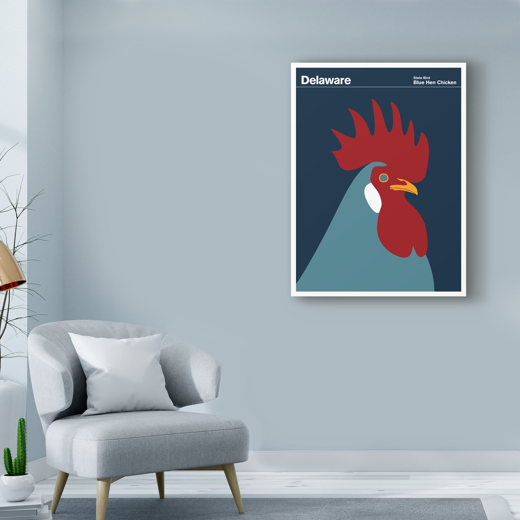 Trademark Fine Art 'Blue Hen Chicken Delaware' Canvas Art by Print Collection - Artist