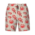 thumbnail image 4 of Lsque Mens Swim Trunks Crab Lobster 1 Pattern - Bathing Suit Compression Liner - Beach Swim Shorts Swimwear - (S-3XL) - Stretch Quick Dry -, 4 of 9