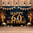 thumbnail image 5 of Golden Theme Happy 60th Birthday Banner Decorative Milestone Event Party Decoration for Adult Birthday Anniversary Celebration, 5 of 9