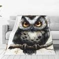 thumbnail image 4 of Cauagu Whimsical Owl On Branch Pattern Flannel Bed Blankets,Fleece Blanket Comfortable Air Conditioning Blanket for Sofa Bed Travel Couch & Living Room -50"x40", 4 of 8