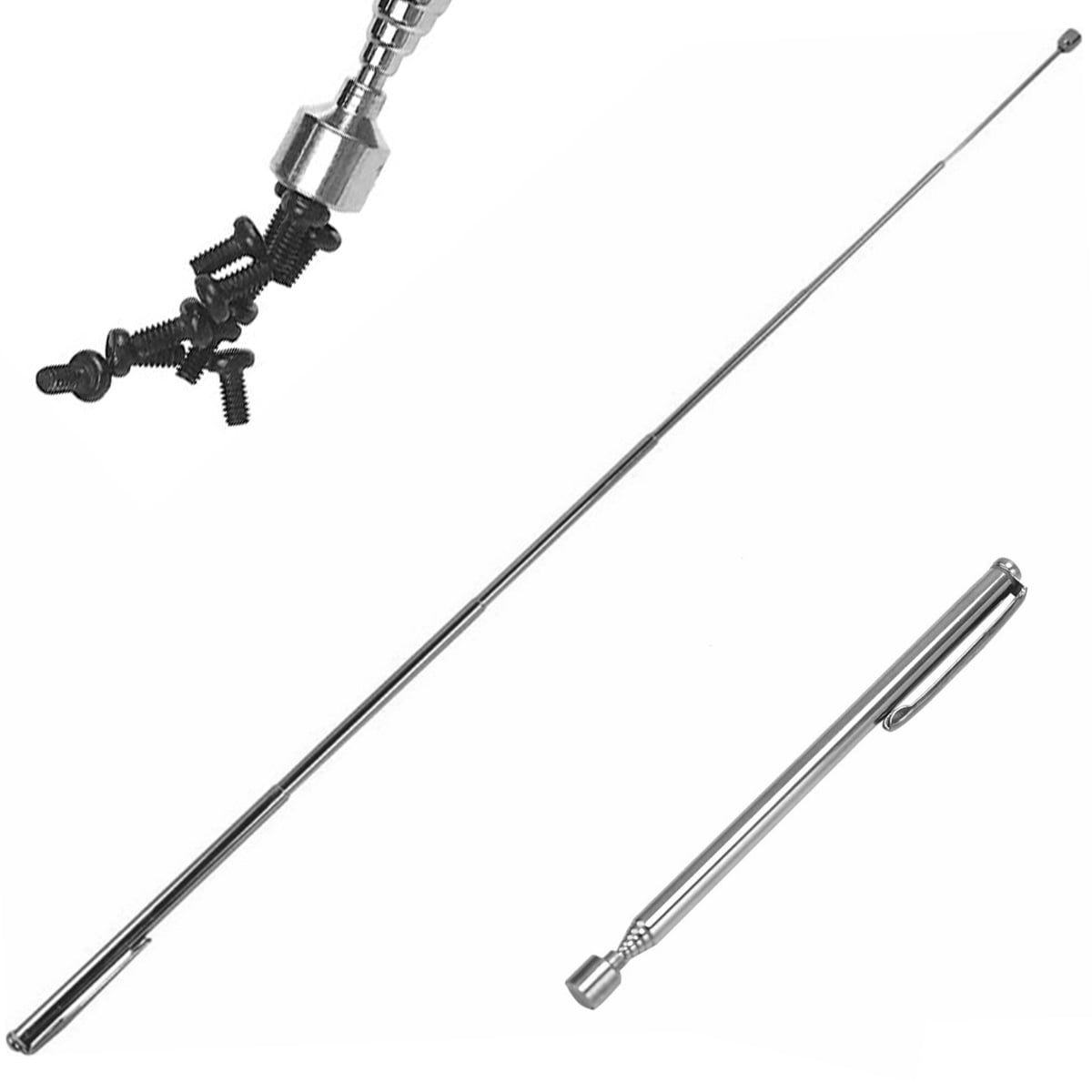 Silver Adjustable Hight power Magnet Telescopic Magnetic Pick Up Rod Tool Stick 