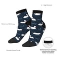 thumbnail image 6 of Fuzoiu Cartoon Swan Print Adult Socks, Crew Moisture-wicking Socks, Unisex Cushion Crew Socks,Casual Sports Ankle Socks, 6 of 7