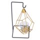 thumbnail image 5 of Portavelas de cristal de metal, elegante portavelas votivo dorado para hogar, oficina, bar, ambiente romántico, diseño único de pergamino, 5 of 14