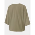 thumbnail image 3 of Women's Oversized Workout Cropped T Shirts Crew Neck Short Sleeve Casual Loose Summer Crop Tee Tops, 3 of 5