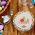 thumbnail image 6 of Matoen Spring Round Placemats Floral Embroidered Placemat Doilies for Table Bunny Table Placemat for Home Dining Holiday Kitchen Table Decoration, 6 of 6