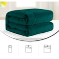 thumbnail image 5 of 3 Piece New Fluffy Pattern Comforter Set, 800 TC, 100% Egyptian Cotton, Full/Queen Size Teal Solid, 5 of 6