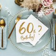 thumbnail image 1 of 60th Birthday Party Paper Napkins x 20 White and, 1 of 3